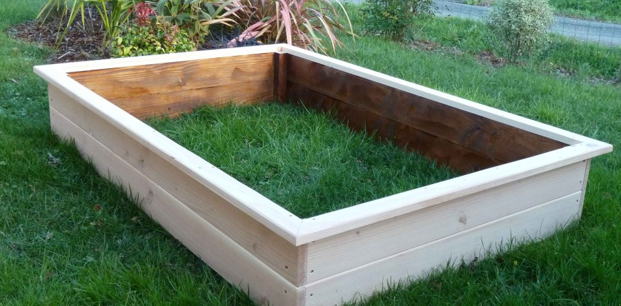 Carré Potager sur-mesure 210x120x30 en bois de Douglas Brut