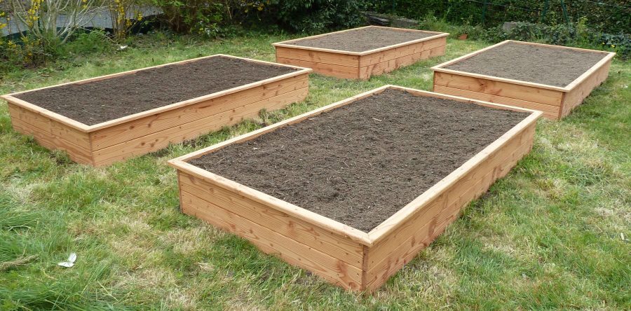 Carré Potager sur-mesure 210x120x30 en bois de Douglas vernis à l’huile de lin