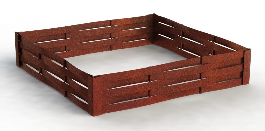 Carré Potager 150x150x40 en Acier Corten