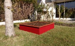 carré potager 120x120x30 rouge