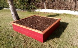 carré potager 120x120x30 rouge