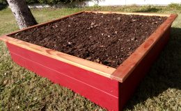 carré potager 120x120x30 rouge