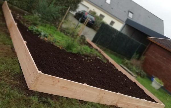 Potager avec bordures en Douglas