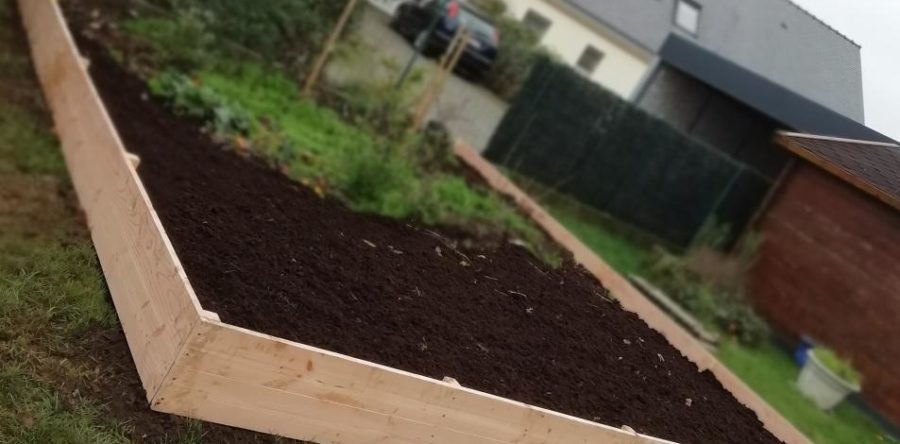 Potager avec bordures en Douglas